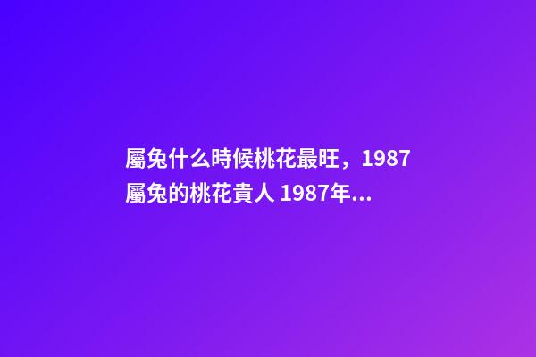 屬兔什么時候桃花最旺，1987屬兔的桃花貴人 1987年屬兔的桃花運，1987年屬兔2022 年運勢-第1張-觀點-玄機派